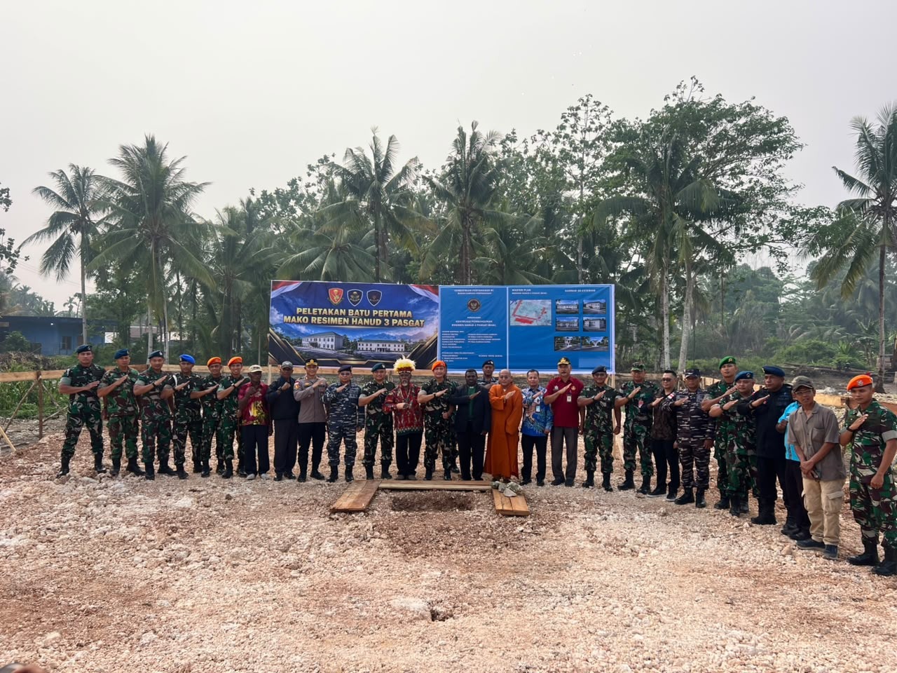 Peletakan Batu Pertama Pembangunan Mako Resimen Hanud 3 Pasgat